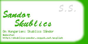 sandor skublics business card